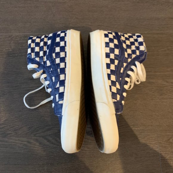 Vans Vault Sk8-Hi LX 50th Anniversary Checkered Leather Woven Men’s Size 9.5 - Picture 5 of 11